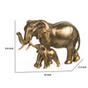 Mother & Baby Elephant Decorative Statue | 12" Gold Bronze Polyresin
