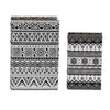 Decorative Book Storage Box Set of 2 | White Black Geometric Pattern