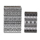 Decorative Book Storage Box Set of 2 | White Black Geometric Pattern