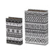 Decorative Book Storage Box Set of 2 | White Black Geometric Pattern