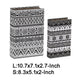 Decorative Book Storage Box Set of 2 | White Black Geometric Pattern