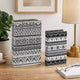 Decorative Book Storage Box Set of 2 | White Black Geometric Pattern