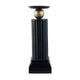 Lemo Candle Holder | Gold Sphere Accent | 15" Black Iron Column Pillar