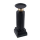 Lemo Candle Holder | Gold Sphere Accent | 15" Black Iron Column Pillar