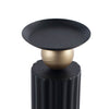 Lemo Candle Holder | Gold Sphere Accent | 15" Black Iron Column Pillar