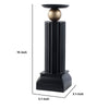 Lemo Candle Holder | Gold Sphere Accent | 15" Black Iron Column Pillar