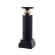 Lemo Candle Holder | Gold Sphere Accent | 18" Black Iron Column Pillar