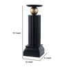 Lemo Candle Holder | Gold Sphere Accent | 18" Black Iron Column Pillar