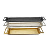 Slim Decorative Runner Tray Set of 3 | Black Silver & Gold Aluminum