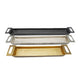 Slim Decorative Runner Tray Set of 3 | Black Silver & Gold Aluminum
