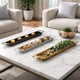 Slim Decorative Runner Tray Set of 3 | Black Silver & Gold Aluminum