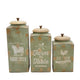 Storage Canister Jars with Wood Lids Set of 3 | Farmhouse Galvanized Iron