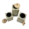 Storage Canister Jars with Wood Lids Set of 3 | Farmhouse Galvanized Iron