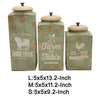 Storage Canister Jars with Wood Lids Set of 3 | Farmhouse Galvanized Iron