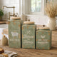 Storage Canister Jars with Wood Lids Set of 3 | Farmhouse Galvanized Iron