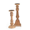 Hez 5pc Turned Candle Holder Set | Table top Accent | Rustic Brown Wood