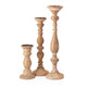 Hez 5pc Turned Candle Holder Set | Table top Accent | Rustic Brown Wood