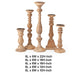 Hez 5pc Turned Candle Holder Set | Table top Accent | Rustic Brown Wood