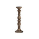 Hez 5pc Layered Candle Holder Set | Distressed Cream & Brown Wood