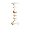 Hez 5pc Layered Candle Holder Set | Distressed Cream & Brown Wood