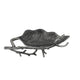 Decorative Leaf Accent Bowl Tray | 16" Antique Silver Aluminum