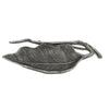 Decorative Leaf Accent Bowl Tray | 16" Antique Silver Aluminum