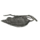Decorative Leaf Accent Bowl Tray | 16" Antique Silver Aluminum