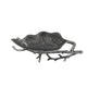 Decorative Leaf Accent Bowl Tray | 16" Antique Silver Aluminum