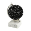 Decorative Constellation Globe | Black | White Marble Base | 12"