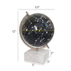 Decorative Constellation Globe | Black | White Marble Base | 12"
