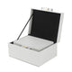Decor Storage Boxes Set of 2 | White Faux Snakeskin with Gold Accents