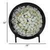 Decorative Charger Plate with Stand | Black & White Ceramic | 18"