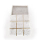 Leza Tic Tac Toe Game Set | White Marble with Gold Inlay | 12"