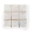 Leza Tic Tac Toe Game Set | White Marble with Gold Inlay | 12"