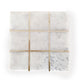 Leza Tic Tac Toe Game Set | White Marble with Gold Inlay | 12"