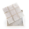 Leza Tic Tac Toe Game Set | White Marble with Gold Inlay | 12"
