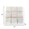 Leza Tic Tac Toe Game Set | White Marble with Gold Inlay | 12"
