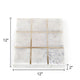 Leza Tic Tac Toe Game Set | White Marble with Gold Inlay | 12"
