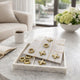 Leza Tic Tac Toe Game Set | White Marble with Gold Inlay | 12"