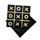 Leza Tic Tac Toe Game Set | Black Marble with Gold Inlay | 12"