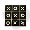 Leza Tic Tac Toe Game Set | Black Marble with Gold Inlay | 12"