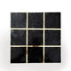Leza Tic Tac Toe Game Set | Black Marble with Gold Inlay | 12"