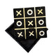 Leza Tic Tac Toe Game Set | Black Marble with Gold Inlay | 12"