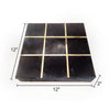 Leza Tic Tac Toe Game Set | Black Marble with Gold Inlay | 12"