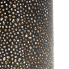 3pc Hurricane Candle Holders Set | Pierced Black with Gold Interior
