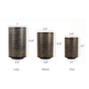 3pc Hurricane Candle Holders Set | Pierced Black with Gold Interior