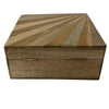 Decorative Storage Box | Sunburst Design | 8" Brown Mango Wood