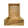 Decorative Storage Box | Sunburst Design | 8" Brown Mango Wood