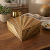 Decorative Storage Box | Sunburst Design | 8" Brown Mango Wood
