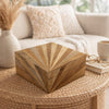 Decorative Storage Box | Sunburst Design | 8" Brown Mango Wood